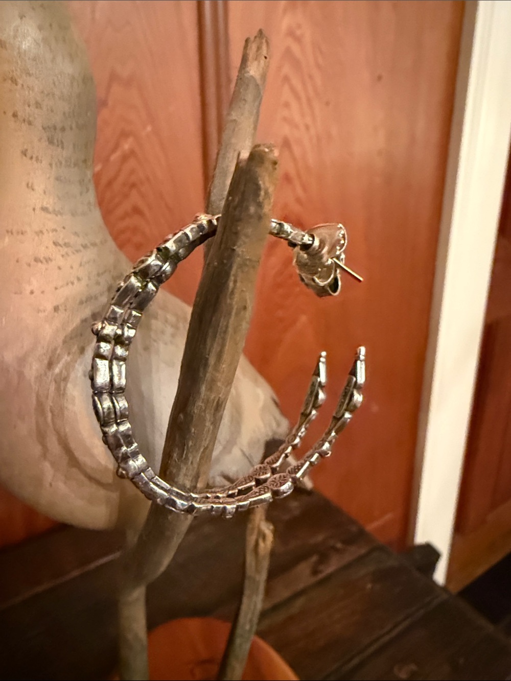 Konstantino Silver w Gold Filigree Beaded Hoop Earrings - Picture 2 of 6